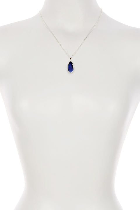 London Blue Crystal Fancy Cut Pendant Necklace - SF