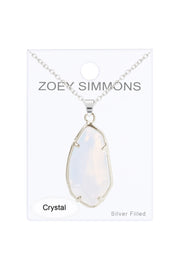 Moonstone Crystal Fancy Cut Pendant Necklace - SF