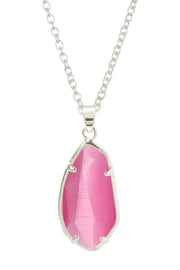 Pink Cat's Eye Fancy Cut Pendant Necklace - SF