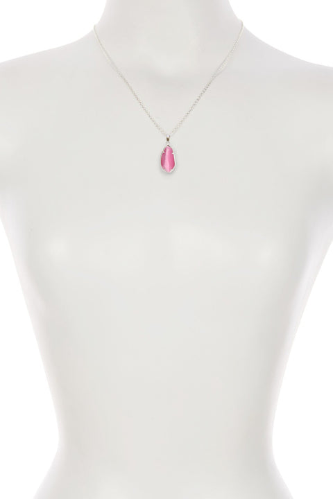 Pink Cat's Eye Fancy Cut Pendant Necklace - SF