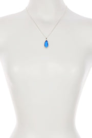 Swiss Blue Crystal Fancy Cut Pendant Necklace - SF