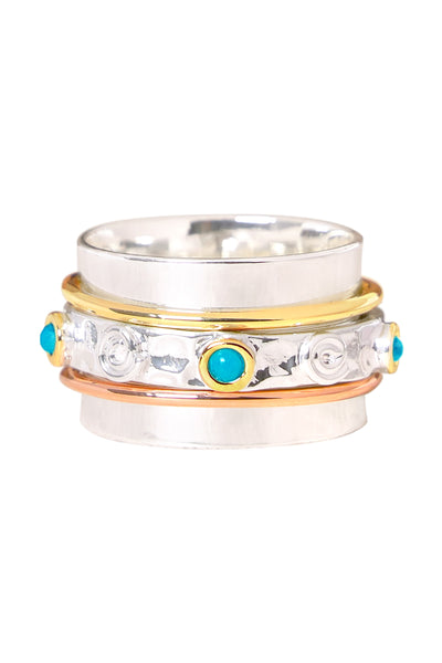 Turquoise Tri Color Spinner Ring - SF