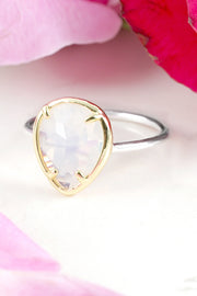 Moonstone Crystal Teardrop Ring - SF