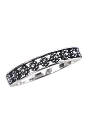 Sterling Silver Flower Band Ring - SS