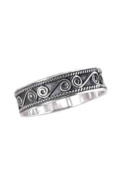 Sterling Silver Scroll Band Ring - SS