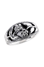 Sterling Silver Flower Band Ring - SS