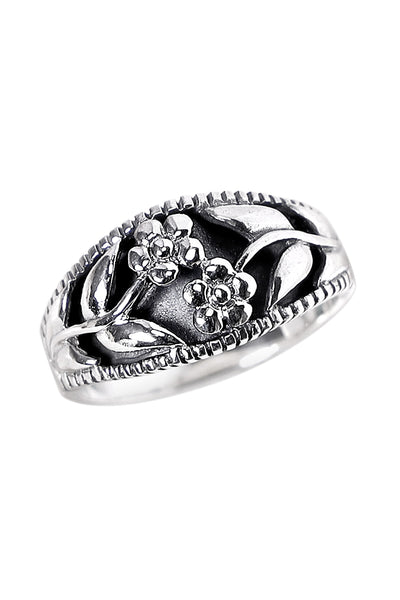 Sterling Silver Flower Band Ring - SS
