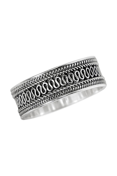 Sterling Silver Bali Style Band Ring - SS