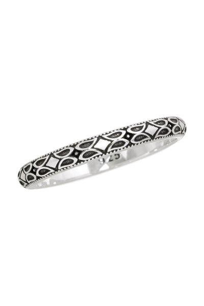 Sterling Silver Bali Pattern Band Ring - SS