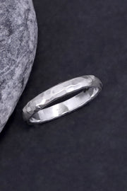 Sterling Silver Hammered Band Ring - SS
