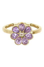 Lavender Crystal & CZ Flower Ring - GF