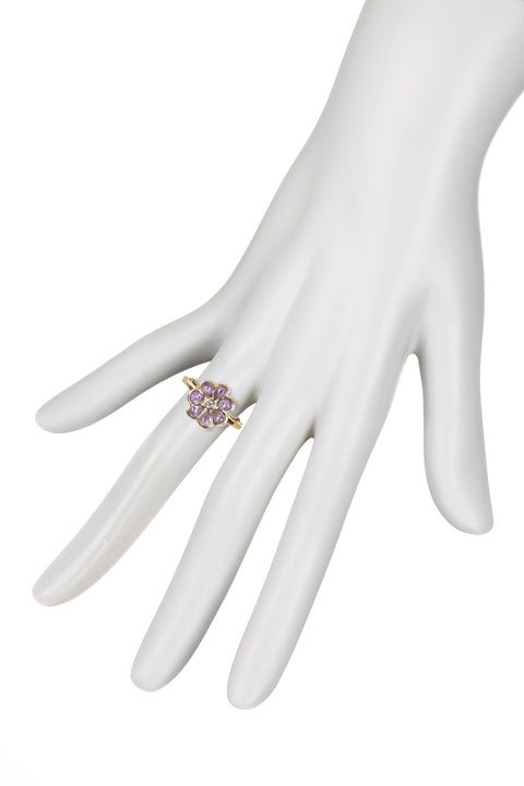 Lavender Crystal & CZ Flower Ring - GF
