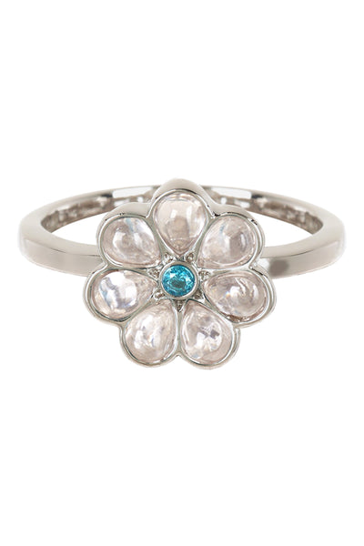 Clear Crystal & CZ Flower Ring - SF