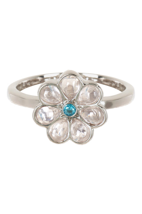 Clear Crystal & CZ Flower Ring - SF