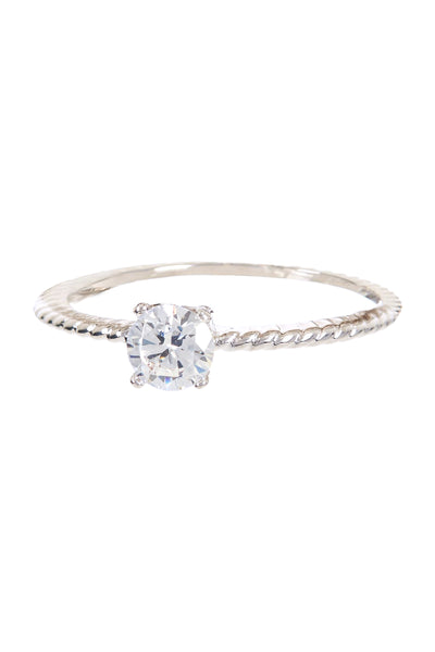 Cubic Zirconia Solitaire Ring - SF