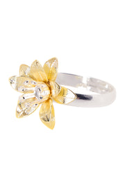 Two Tone Flower Ring - SF