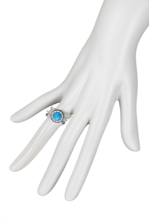 Turquoise & CZ Stack Ring Set - SF