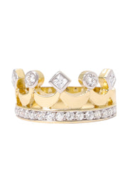 Cubic Zirconia Crown Ring - GF