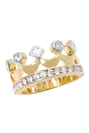 Cubic Zirconia Crown Ring - GF