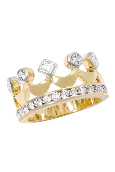 Cubic Zirconia Crown Ring - GF