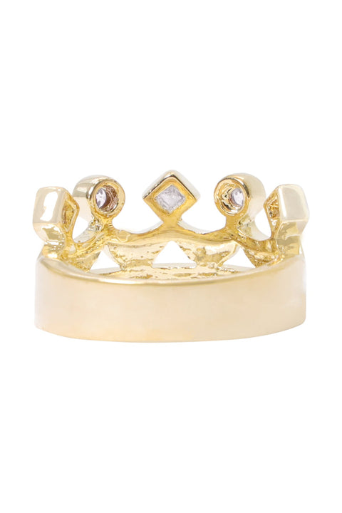 Cubic Zirconia Crown Ring - GF