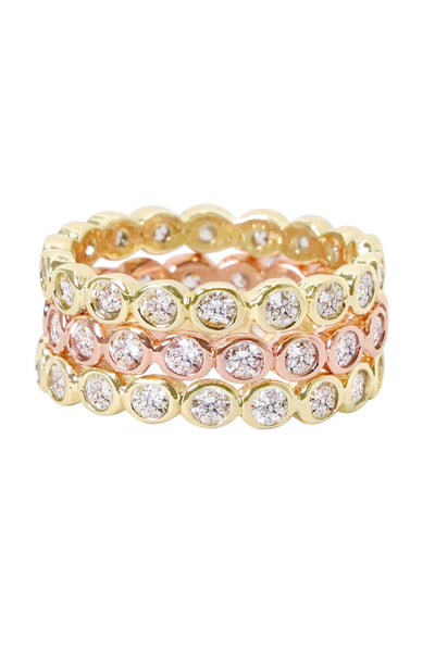 Two Tone Halo Stack Ring Set - GF