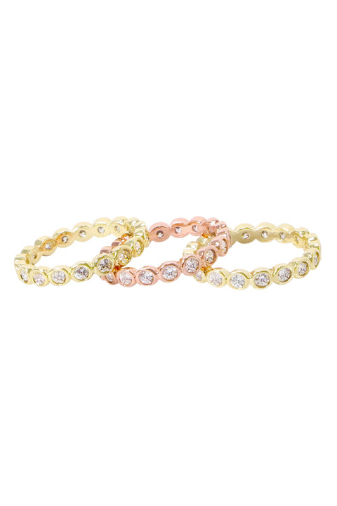 Two Tone Halo Stack Ring Set - GF