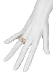Tri Tone Halo Stack Ring Set - SF