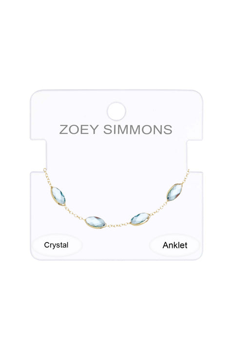 Sky Blue Crystal Anklet - GF