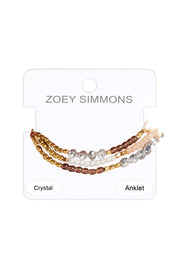 Mixed Stone Multi Strand Anklet - GF