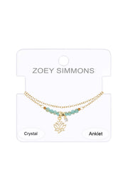 Austrian Crystal Lotus Charm Anklet - GF