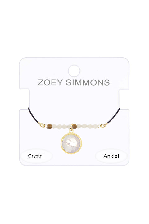 Moonstone Crystal & Crystal Anklet - GF