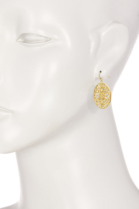 Flower Filigree Drop Earrings - GF