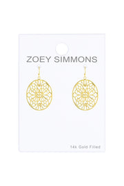 Flower Filigree Drop Earrings - GF