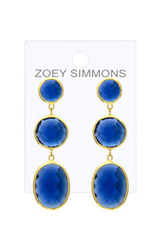 London Blue Crystal Statement Earrings - GF