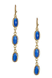 London Blue Crystal Dangle Earrings - GF