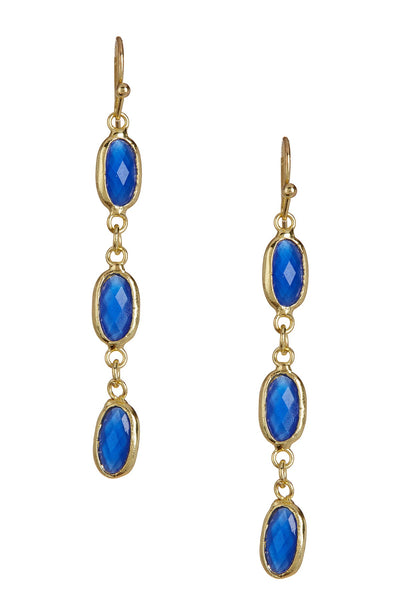 London Blue Crystal Dangle Earrings - GF