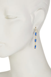 London Blue Crystal Dangle Earrings - GF