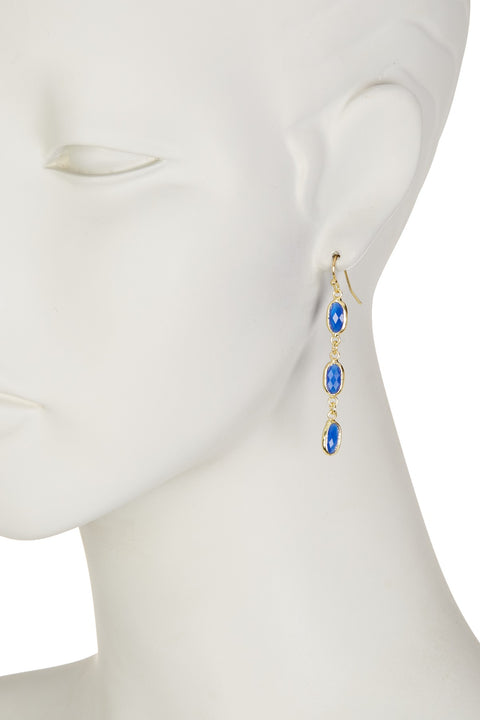London Blue Crystal Dangle Earrings - GF