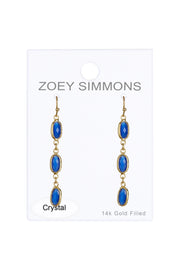 London Blue Crystal Dangle Earrings - GF