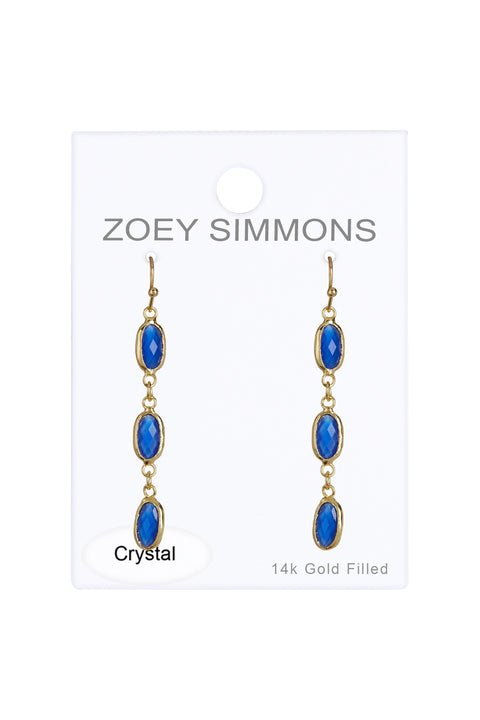 London Blue Crystal Dangle Earrings - GF