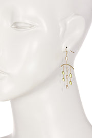 Peridot Crystal & Lavender Crystal Chandelier Earrings - GF