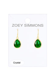 Emerald Crystal Teardrop Earrings - GF
