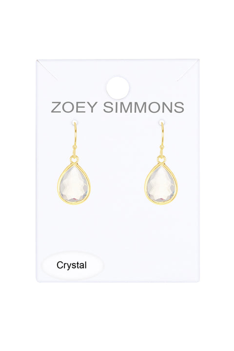 Moonstone Crystal Teardrop Earrings - GF