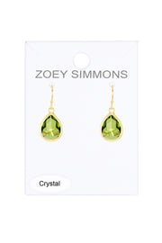 Peridot Crystal Teardrop Earrings - GF