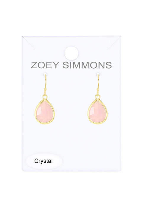 Rose Crystal Teardrop Earrings - GF