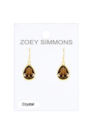 Smoky Crystal Teardrop Earrings - GF