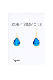 Swiss Blue Crystal Teardrop Earrings - GF