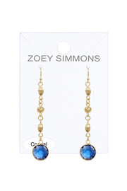 London Blue Crystal Drop Earrings In Gold - GF