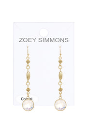 Moonstone Crystal Drop Earrings In Gold - GF